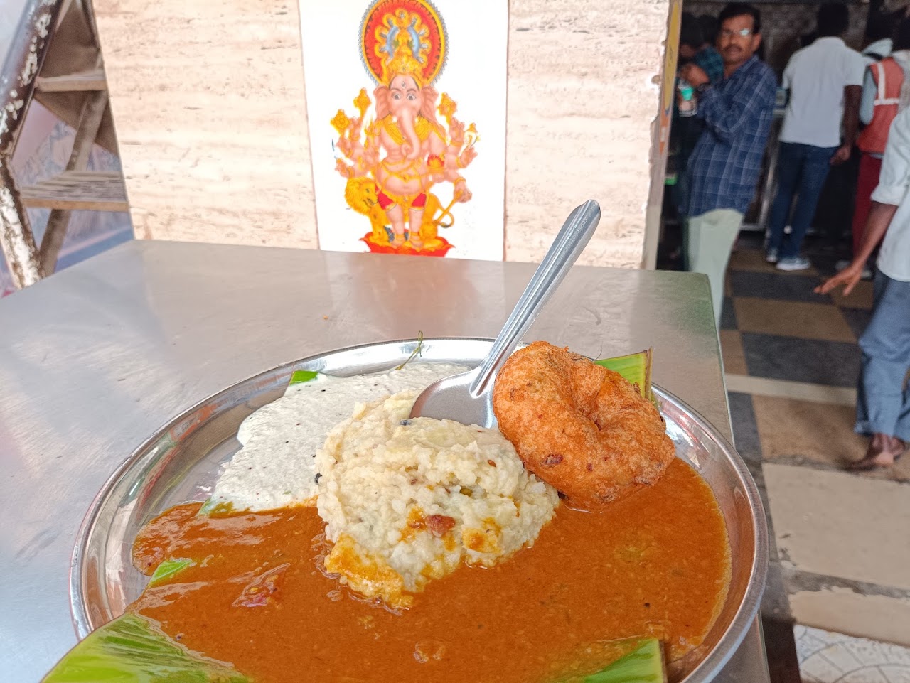 Rice Sambar at Hotel Annapurna Tiffin Center